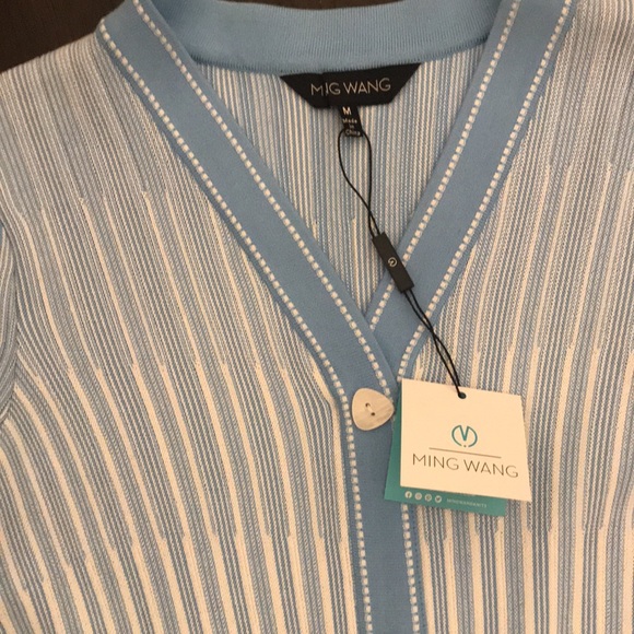 MING WANG Ombre Stripe Button-Front Knit Dress - Picture 3 of 6